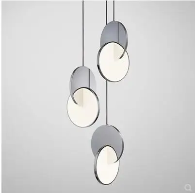 Minimal Nordic creative metal restaurant chandelier Post-modern living room staircase bedroom bedside combination cha | Лампы и