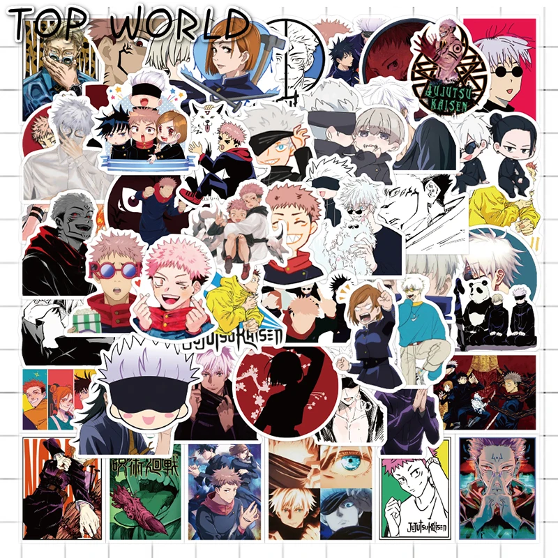 10/50Pcs/set Jujutsu Kaisen Cartoon Anime Mixed Graffiti Stickers For Case Decals Diy Laptop Helmet Skateboard Phone Luggage