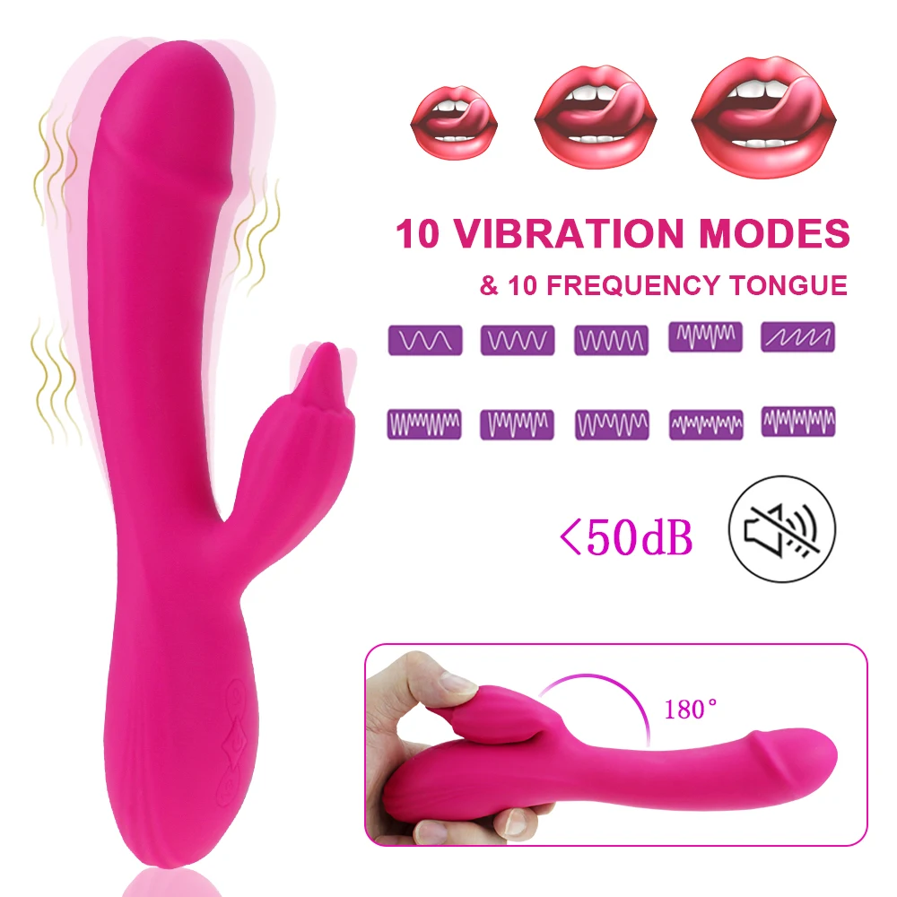 G Spot Vibrator Flexible Tongue Dildo Vibrators Vagina Clitoris Stimulation With 10 Vibration Mode Dual Motor Sex Toys For Women | Красота и