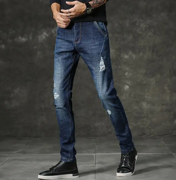 

New Design Popular Mens Fashion Blue Jeans Men Casual Slim Stretch Long Pants