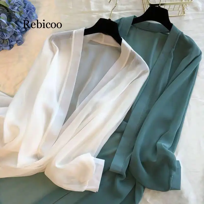 Женский Ультратонкий Кардиган Rebicoo однотонный пляжный кардиган для отпуска