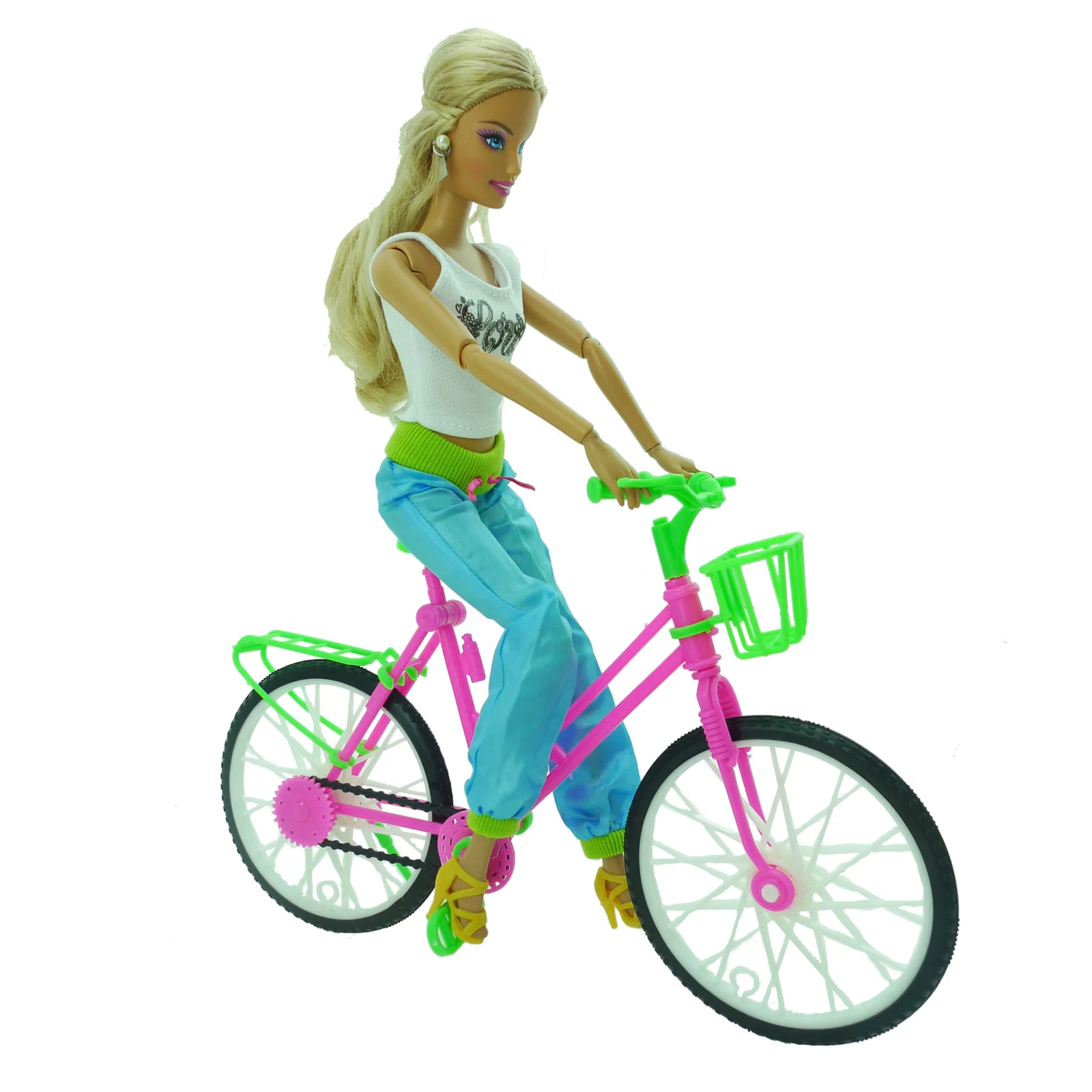 1 шт мини розового и зеленого цветов Пластиковые велосипедов Съемная велосипед