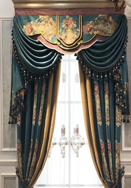 Жаккардовая шениль в европейском стиле роскошная атмосферная занавеска для