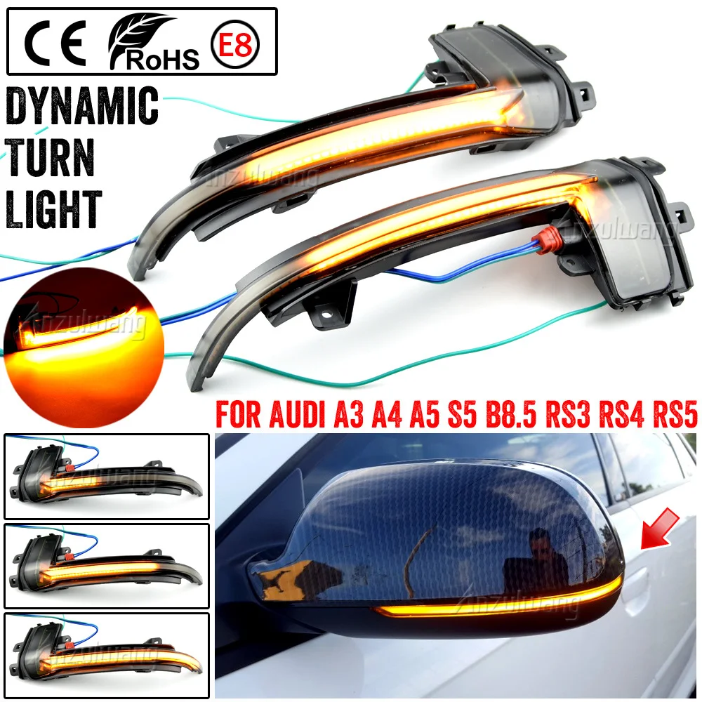 

For Audi A4 A5 S5 B8.5 RS5 RS4 Dynamic Scroll LED Turn Signal Light Sequential Rearview Mirror Indicator Blinker Light