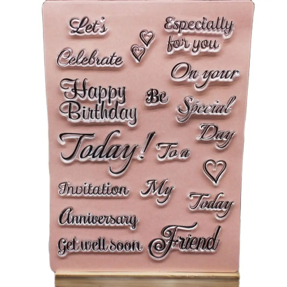 

Anniversary/hello/love Clear Stamps letters stamp For Scrapbooking paper craft cards making silicone stamps Seal for Decoration