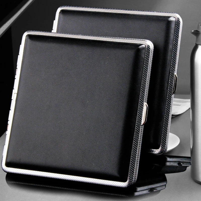 

Leather Cigar Cigarette Tobacco Case Holder Pocket Box Storage For 20 Cigars USA
