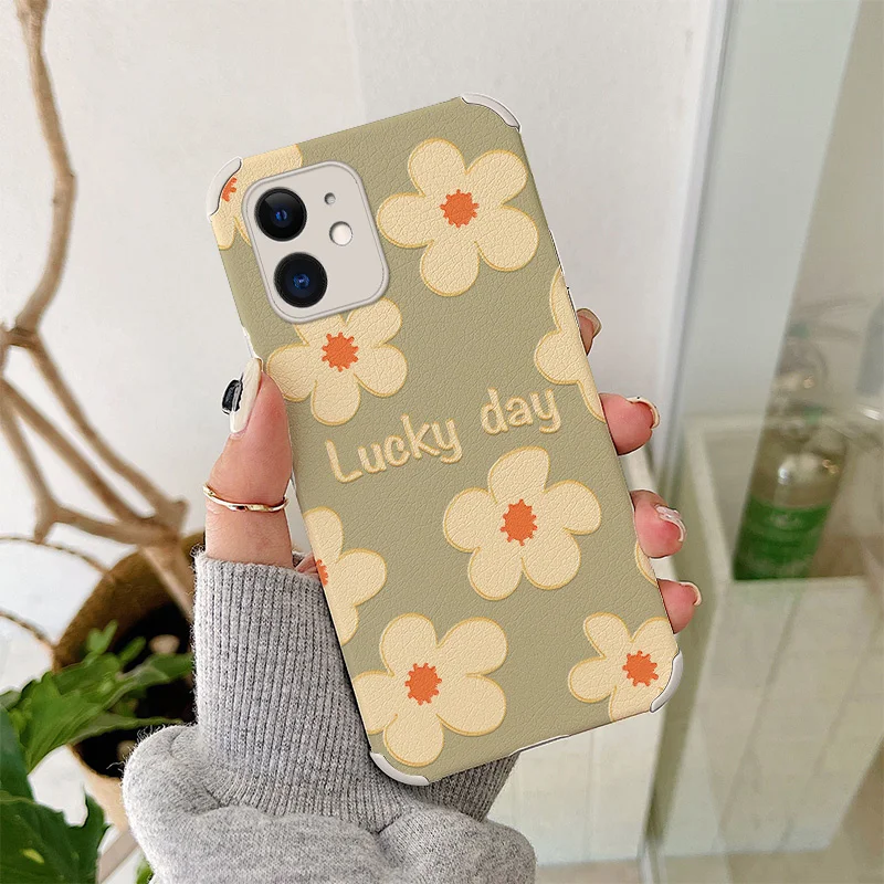 

Lucky Day Phone Case For iPhone 12 Pro Max Mini 11 Pro Max X XS XR XSMAX SE2020 8 8Plus 7 7Plus 6 6S Plus Lambskin Cover