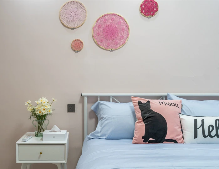 

Pink wall decor Cotton Lace Dreamcatcher Wedding Background party decorations boho wall hanging