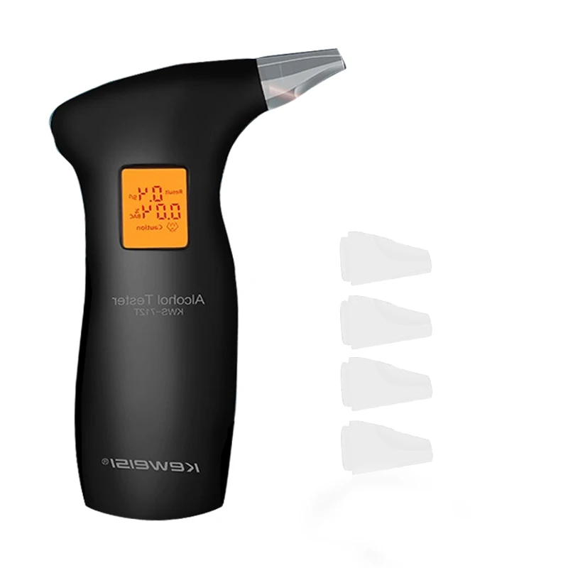 Цифровой алкотестер с ЖК дисплеем 5 мундштуками полицейский детектор дыхания