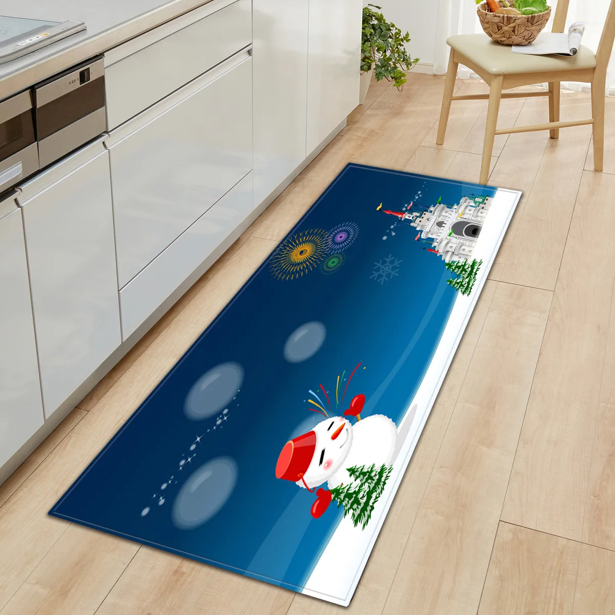 Zeegle Christmas Carpet for Living Room Anti-slip Hallway Entrance Doormat Kids Comfortable Foot Rug Water Absorption Soft Mat | Дом и сад