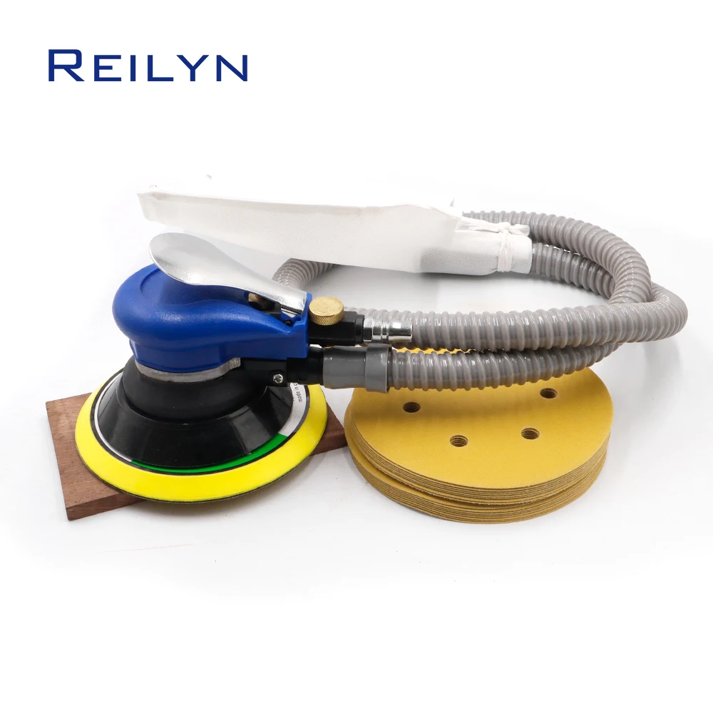 6inch Pneumatic sander Dust Sucking Air polisher sanding polishing machine with Suction dust bag Pneumatic sanding polisher