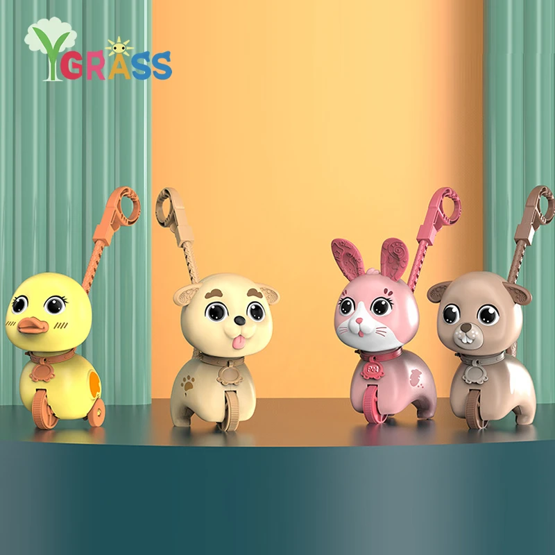 

Тележка игрушка-ходунок развивающие музыкальные Животные утка в виде лап медвежонка пуш-ап однополюсный перетащите Светильник Автомобиля ...