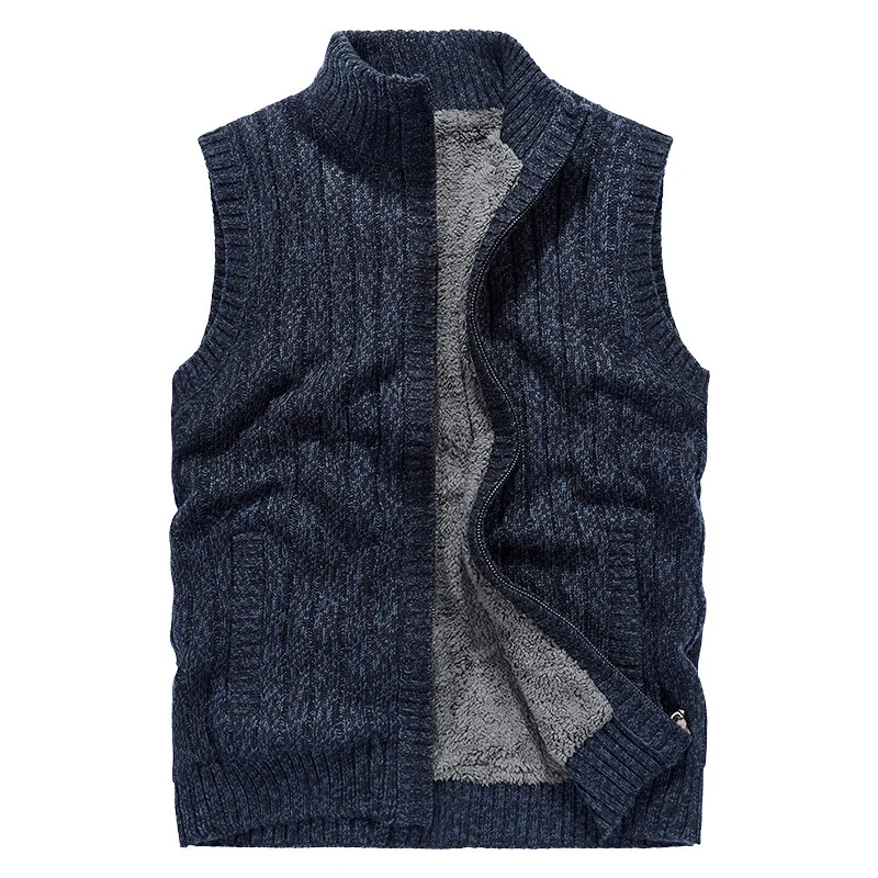 Трикотажный жилет в стиле милитари мужской свитер бархатный толстый Флисовая