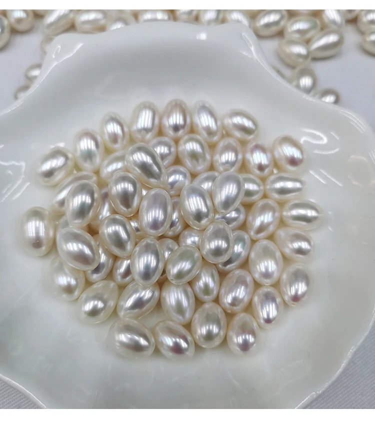 2 шт. AA свободные бусины пресноводного жемчуга белого лоток для яиц/рис