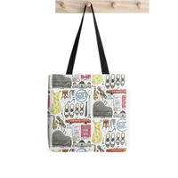 2021 shopper saxophone music musical printed tote bag women harajuku shopper handbag girl shoulder shopping bag lady canvas bag