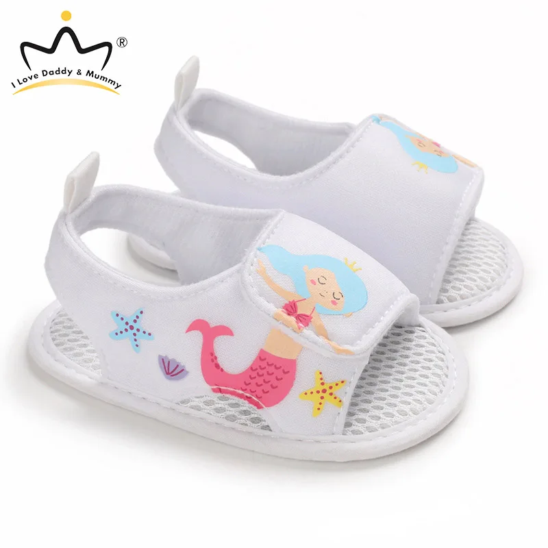 Летние детские сандалии из мягкого хлопка Милая обувь принцессы с короной
