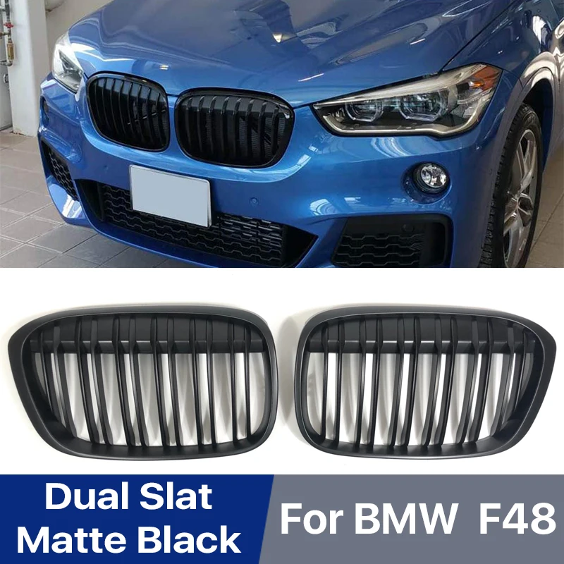 

Передний бампер Kindey решетка для BMW X1 F48 F49 2016-2019 XDrive гонки двойная планка матовый черный Автомобильный Стайлинг Аксессуары решетка
