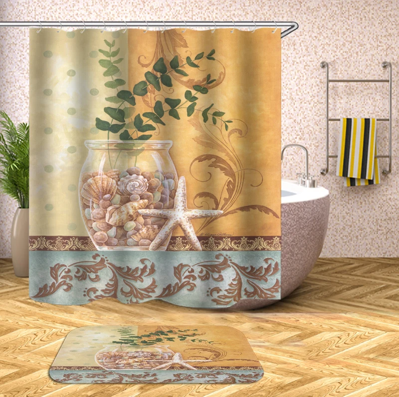 Водонепроницаемая занавеска для душа Curtai из полиэстера с 3d-цифровым принтом