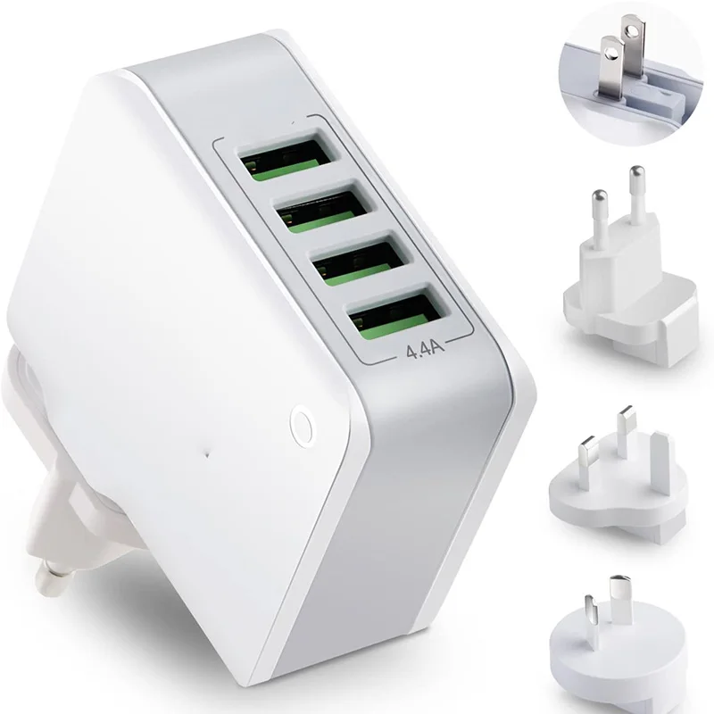 Несколько USB Зарядное устройство 4 Порты международной usb-разъем 5V / 4.4A