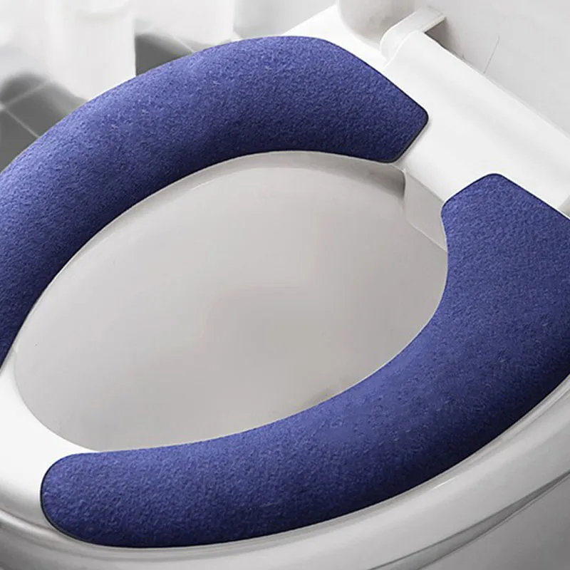 Универсальный чехол на сиденье унитаза мягкий наклейка моющийся подогреватель