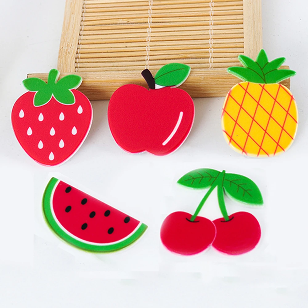 50 шт. микс мультфильм свежие фрукты Ресина вишня яблоко клубника смолы Flatback DIY