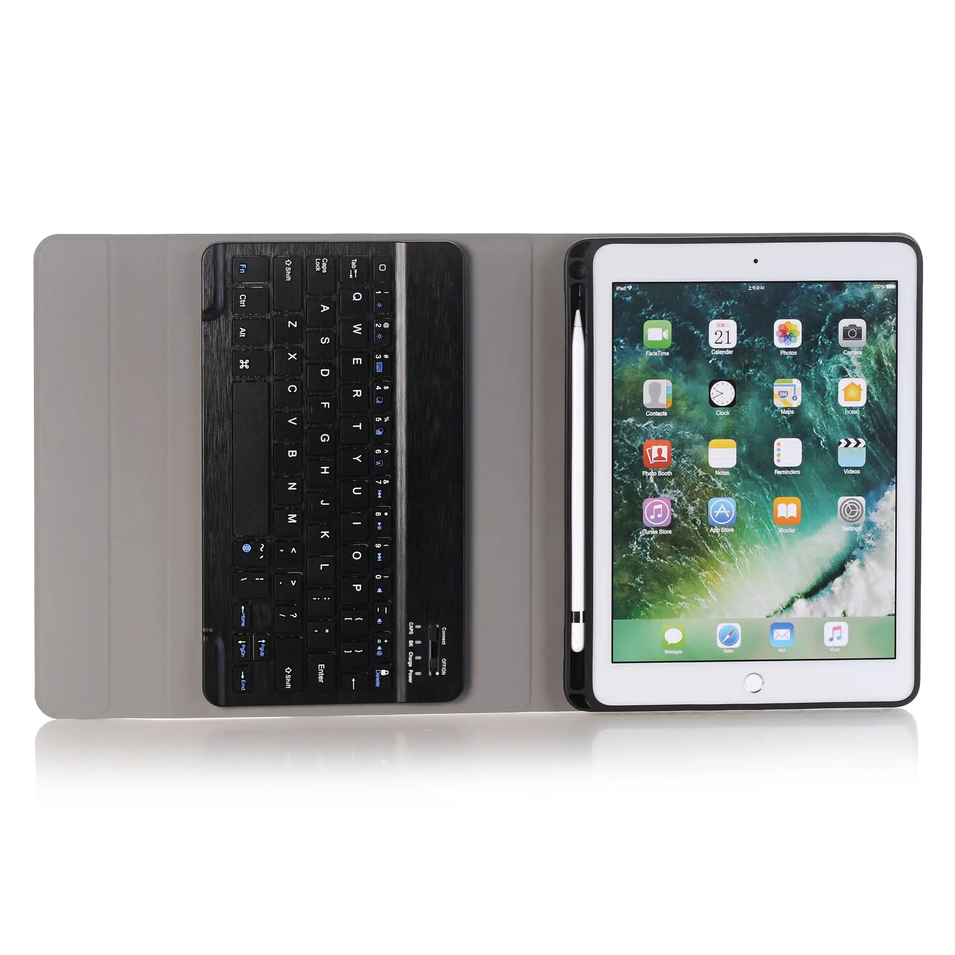 

for ABS Removable Wireless Bluetooth Keyboard Smart Leather Case Cover for Apple iPad mini 1 2 3 4 7.9Inch