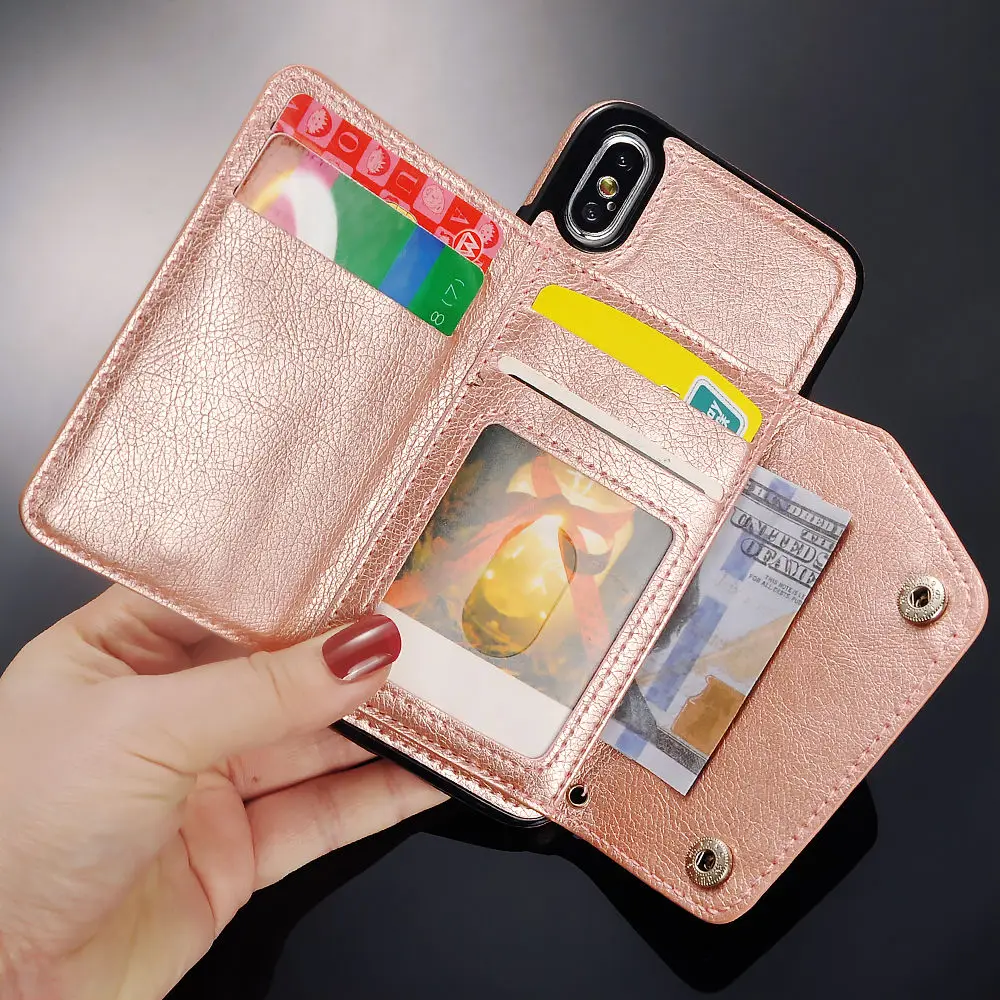 Роскошный кожаный чехол для iphone X, XR, XS, Max, 6, 6s, 7, 8 Plus, кошелек, держатель для карт, защитный чехол для телефона, чехол s, для iphone 7plus