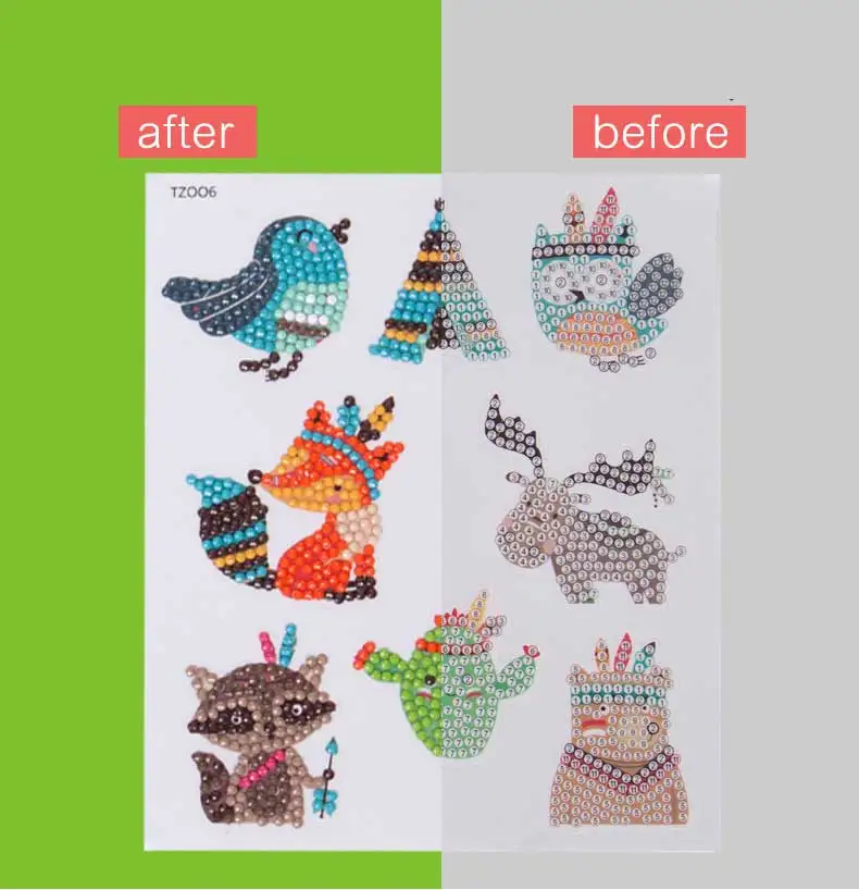 Набор для алмазной живописи сделай сам развивающие круглые картины с животными