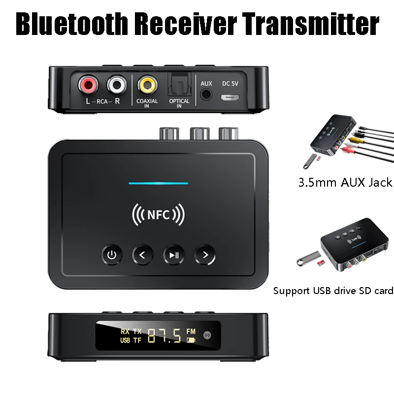 

Bluetooth 5,0 аудио приемник передатчик 3,5 мм AUX разъем RCA USB стерео беспроводной адаптер для Android IOS PAD колонок наушников