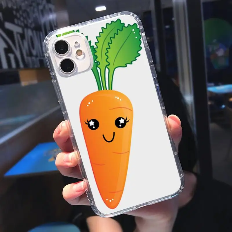 

carrot cartoon cute plant patten Phone Case Transparent soft For iphone 5 5s 5c se 6 6s 7 8 11 12 plus mini x xs xr pro max