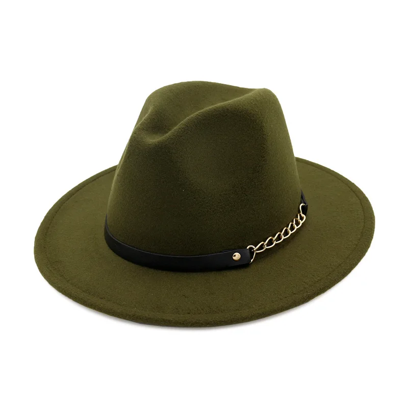 

2020 classic fashion Fedora hat autumn and winter felt hat wide brim ladies hat ladies men jazz church godfather hat