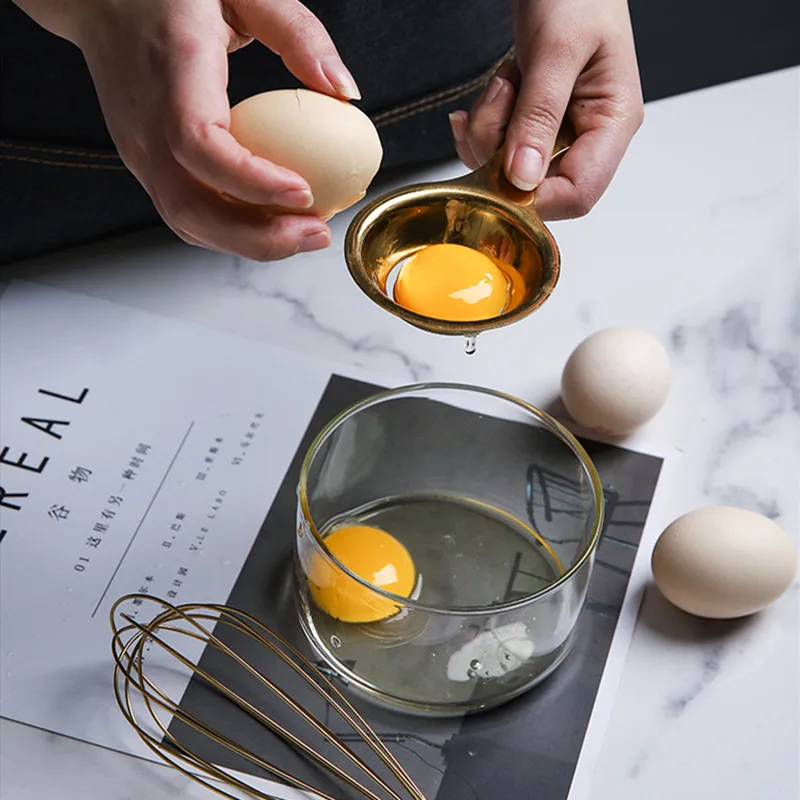 Золотой дуршлаг ложка из нержавеющей стали медное покрытие ситечко для муки яйцо