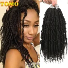 Томо короткие 14 дюймов страсти твист крючком волосы 24 корни богемный крючком косы синтетические Пружинные твист натуральные волосы удлинение