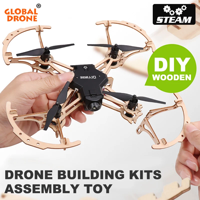 Мини Дрон с камерой/Светодиодный светильник DIY Technic Деревянный Строительный