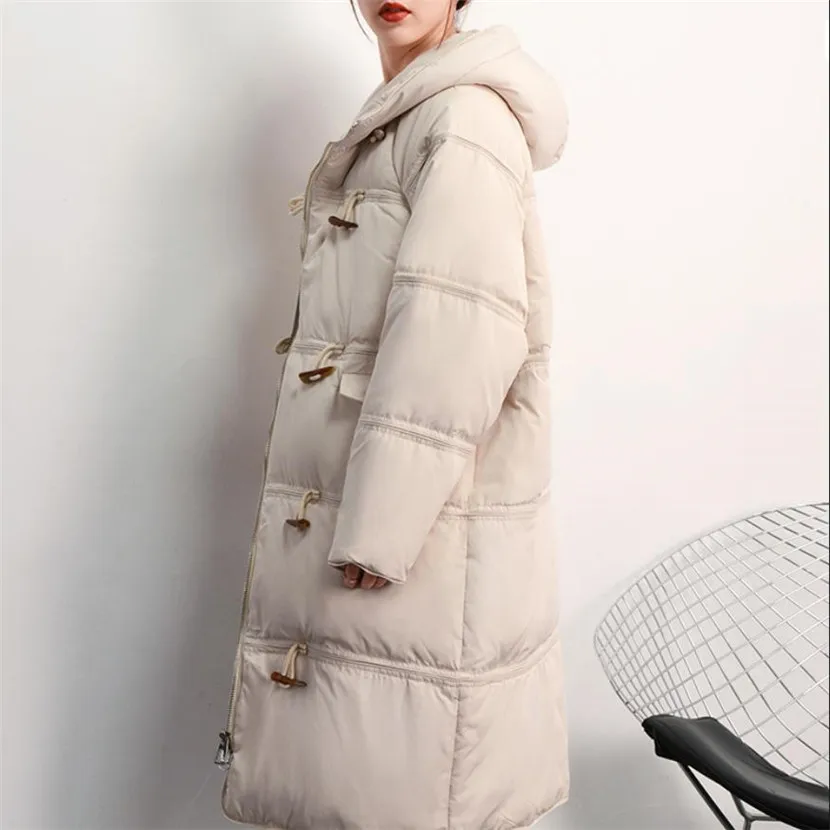 Женский пуховик средней длины модная свободная Студенческая куртка в Корейском