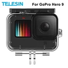 Водонепроницаемый чехол TELESIN 50 м для подводной съемки, объектив из закаленного стекла для дайвинга, аксессуары для камеры черного цвета GoPro Hero 9