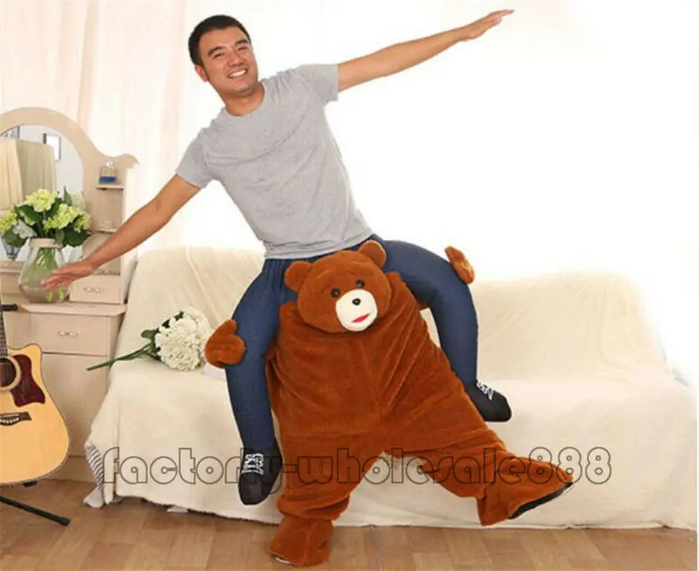 Костюм талисмана коричневого медведя Карнавальные меховые костюмы Вечерние с
