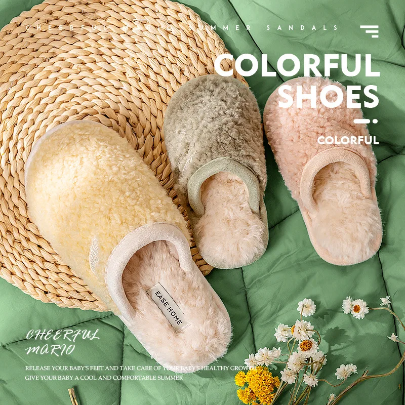 Parent-child cotton slippers home shoes lovers children cotton slippers Warm slippers  slippers women Cotton slippers