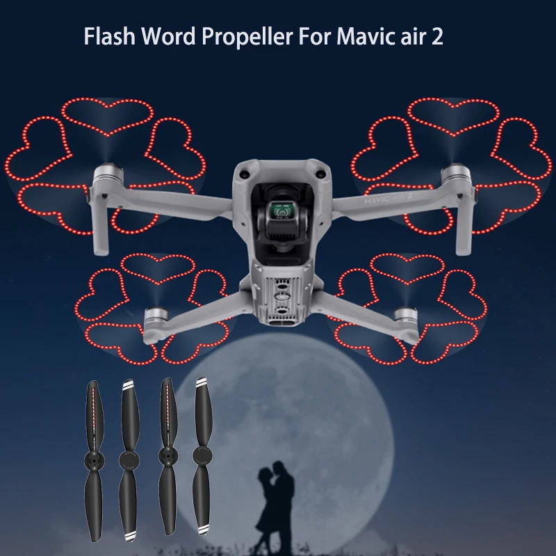 Mavic Air 2 LED Flash Word Propeller Editable Propeller For DJI Mavic Air 2 drone Expansion Accessories