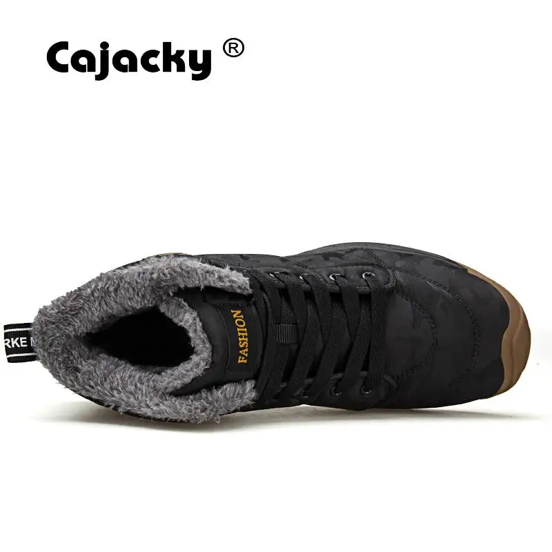 Cajacky/теплые мужские ботинки на меху; большие размеры 48, 47; мужские зимние ботинки; зимние ботинки до щиколотки из плюша; Hombre; Уличная обувь на резиновой подошве для любителей красовки; кроссовки