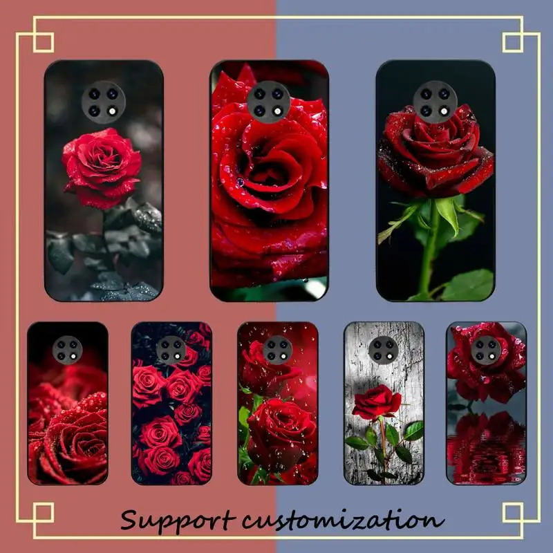 

Bright Red Roses Flowers Phone Case For Xiaomi Redmi Note 8A 7 5 Note8pro 8T 9Pro TPU Coque for note 6pro Funda Capa