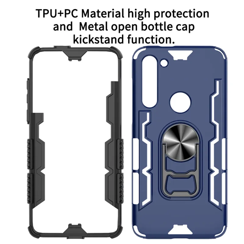 Магнитный чехол для Motorola Moto G8 Power автомобильный держатель с кольцом подставкой
