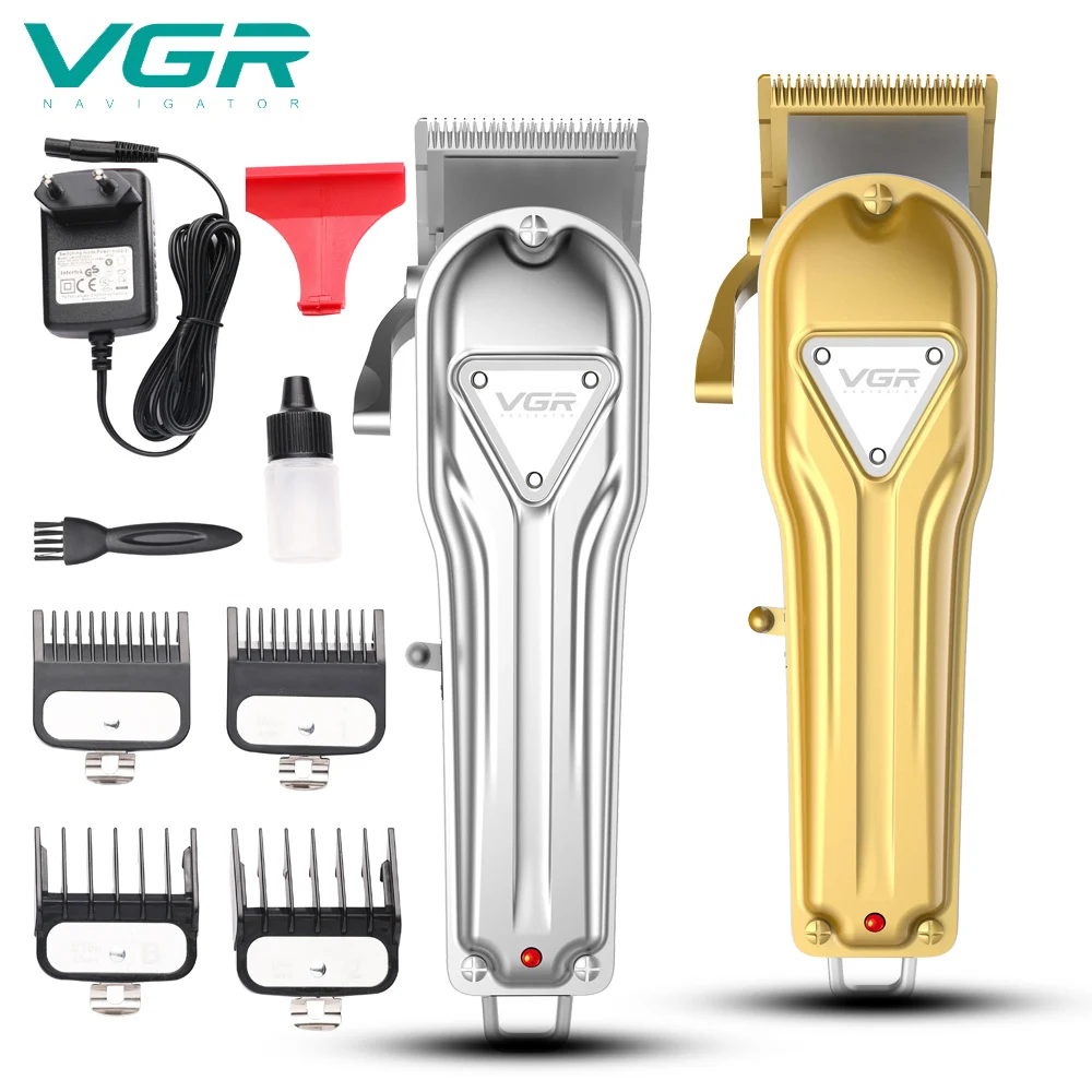 VGR 139 новая золотая электрическая машинка для стрижки волос Мужская