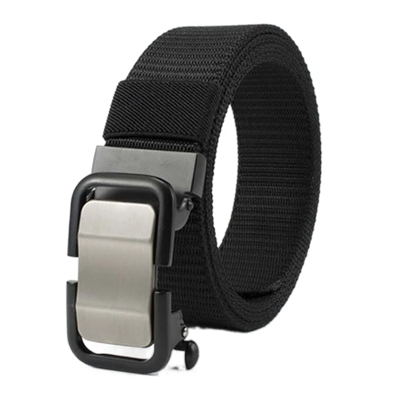 

Bauhinia 125*3.5CM Men's Fashion Automatic Alloy Buckle Belt High Quality Business Nylon Pants Belt