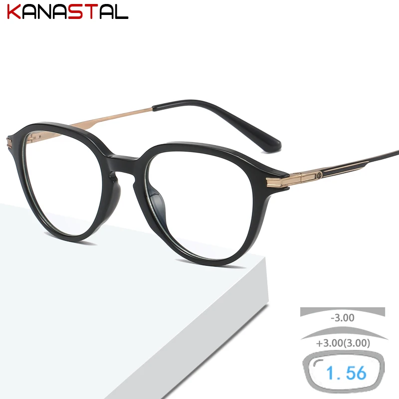 

Women Blue Light Blocking Glasses TR Metal Oval Eyeglasses Frames CR39Lens Prescription Eyewear Myopia Hyperopia Reading Glasses