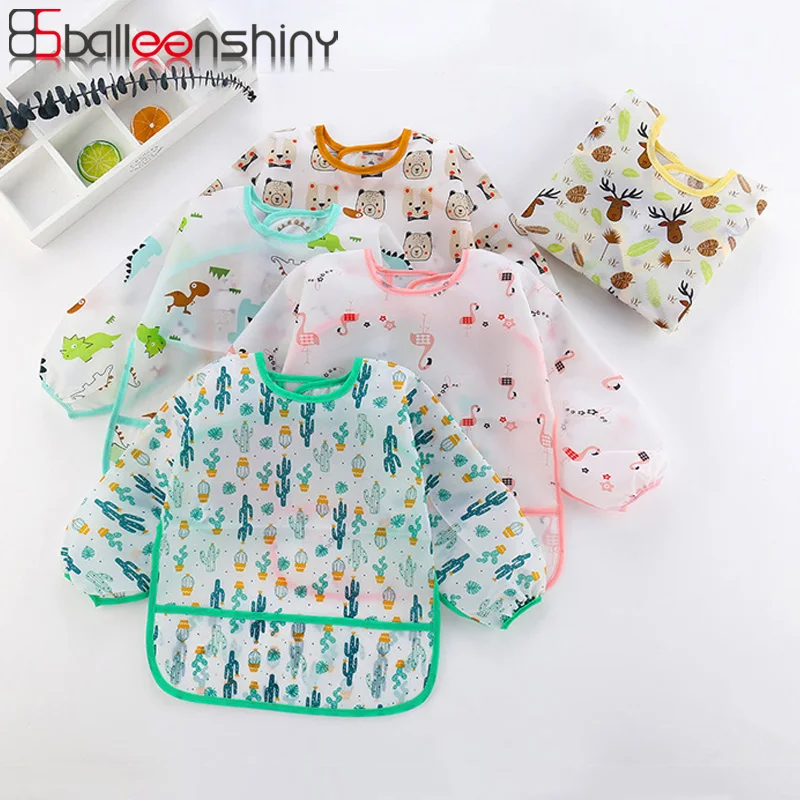 Balleenshiny New Fashion Flamingo Baby Stuff Toddler Scarf Bandana Bibs Long Sleeve Bib Waterproof Washable Girl Clothes | Детская