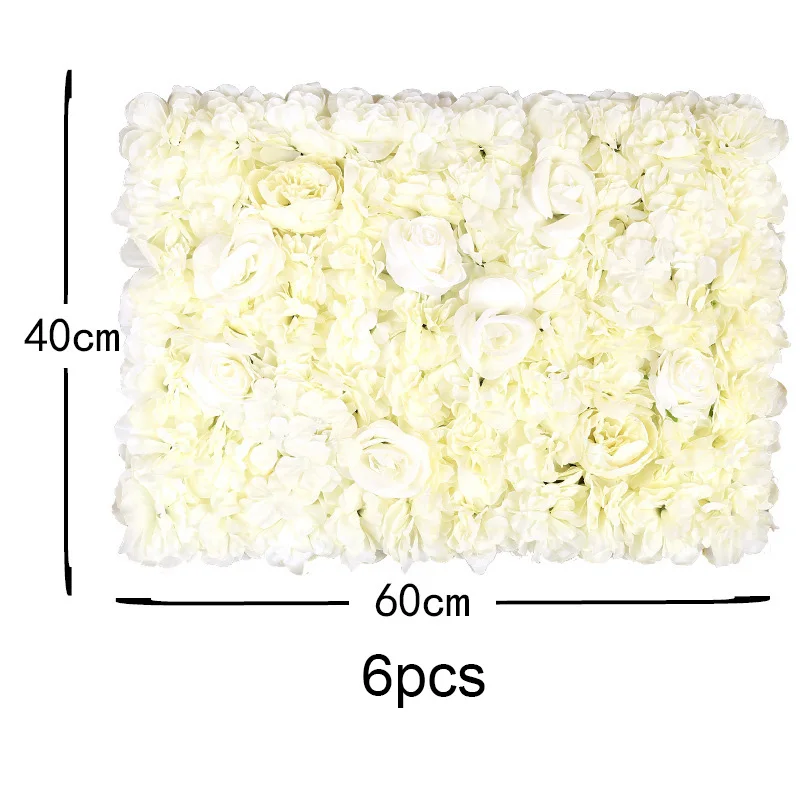 6pcs milk 6 шт. 60x40 см цветок стены Свадебные украшения Искусственные розы шелк Гортензия дорога свинец свадебная АРКА декорации - Цвет: 6pcs milk
