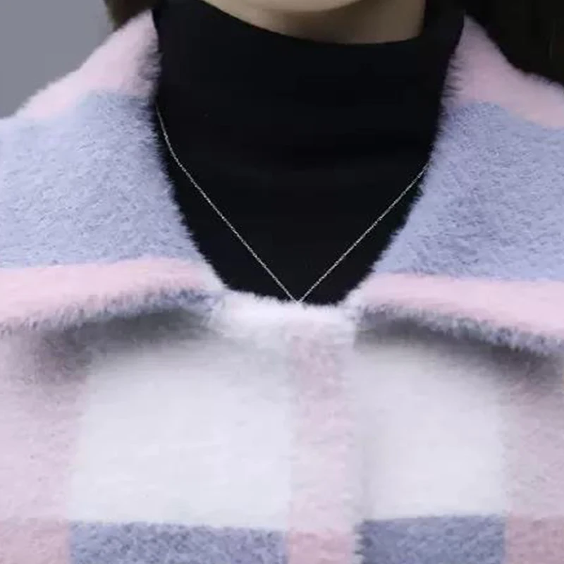 

2020 Plaid Breasted Women Blazer Oversized Full Sleeve Grid Female Suit Coat Elegant Autumn Women Jackets Outwear