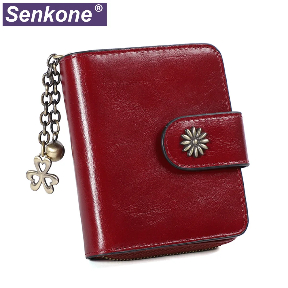 Маленькие женские кошельки из воловьей кожи Роскошный дизайнерский короткий