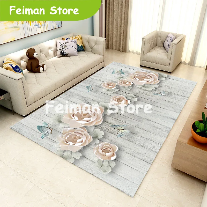 Китайский стиль цветок искусство гостиная ковер спальня Противоскользящий